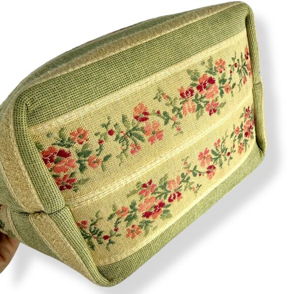 90's woven floral summer bag with bamboo handle by G's GLORY - Picture 5 of 16